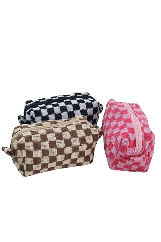 Checkered Makeup Pouch