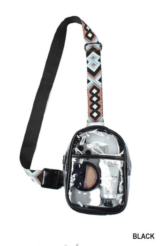 Clear Sling Bag with Guitar Strap