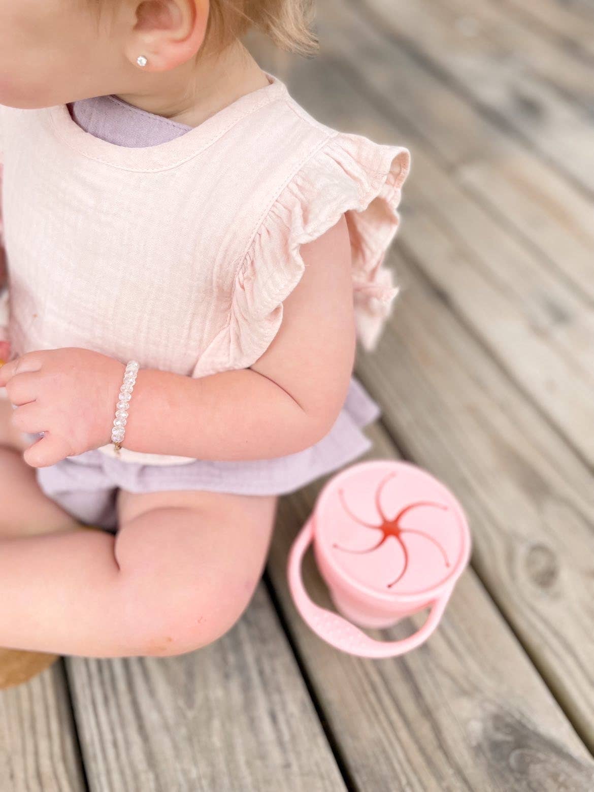 Muslin Cotton Ruffle Baby Bib (Pink)