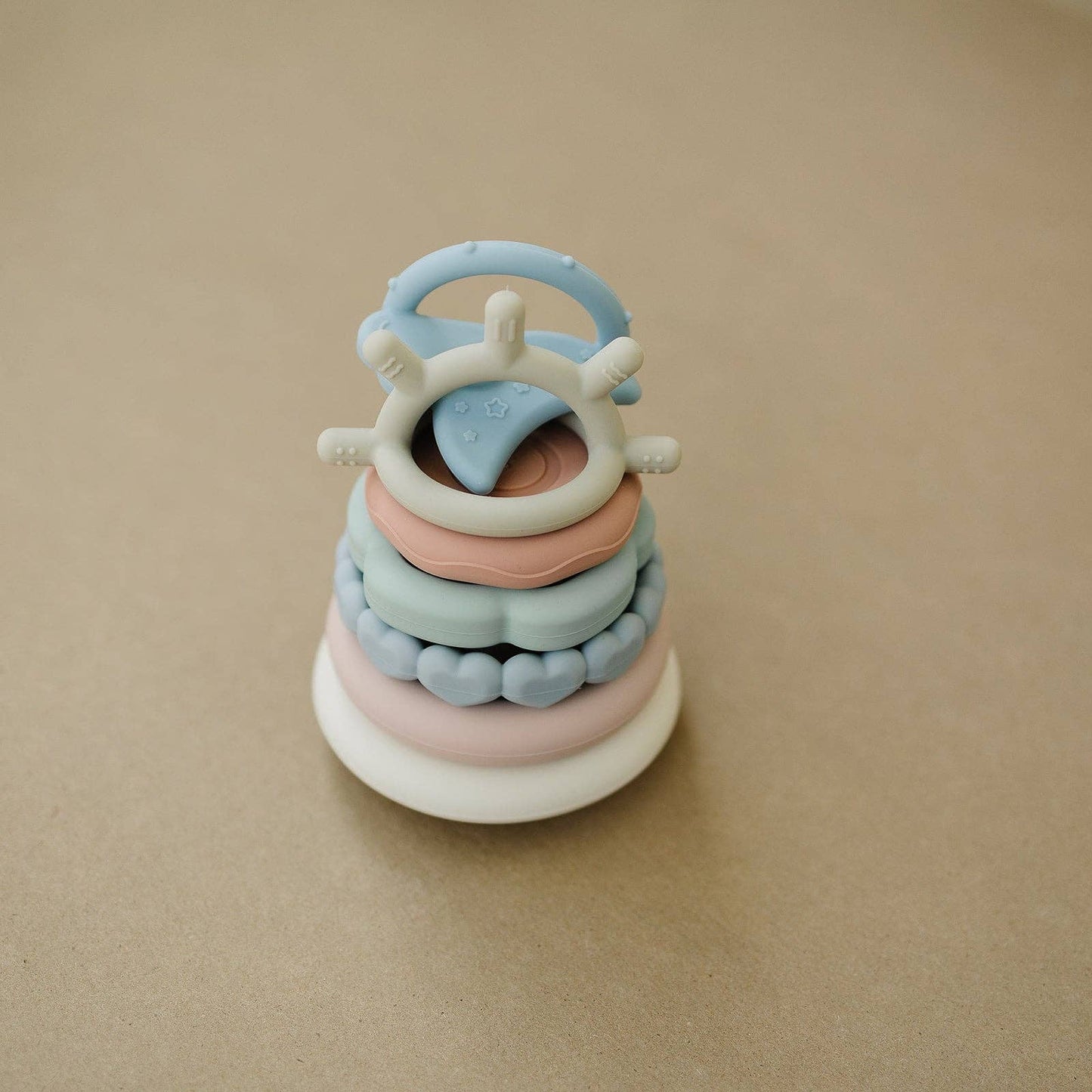 Classic Silicone Stacking Teething Ring Toy