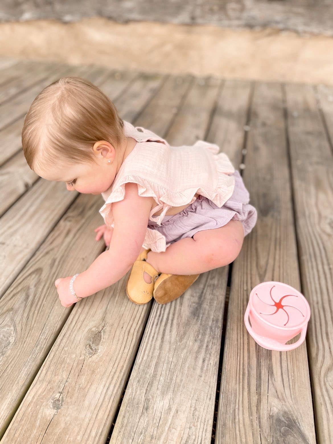 Muslin Cotton Ruffle Baby Bib (Pink)