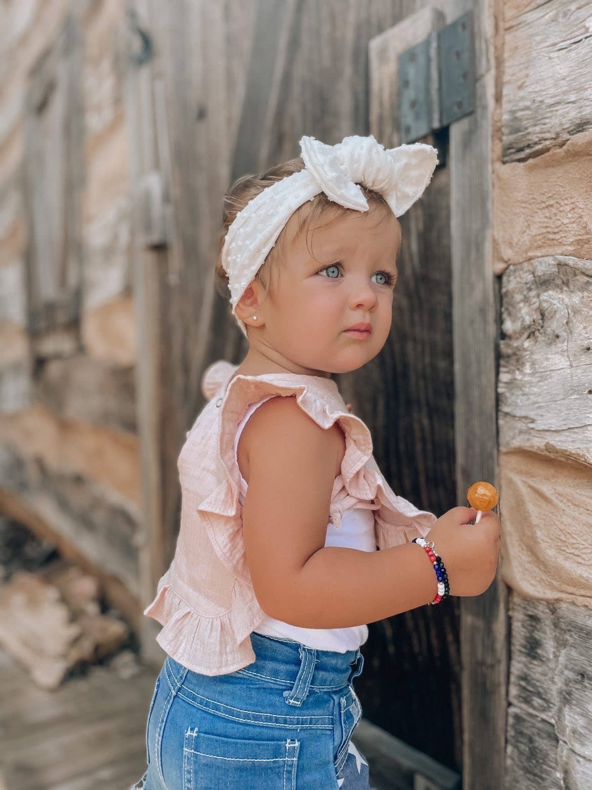 Muslin Cotton Ruffle Baby Bib (Pink)