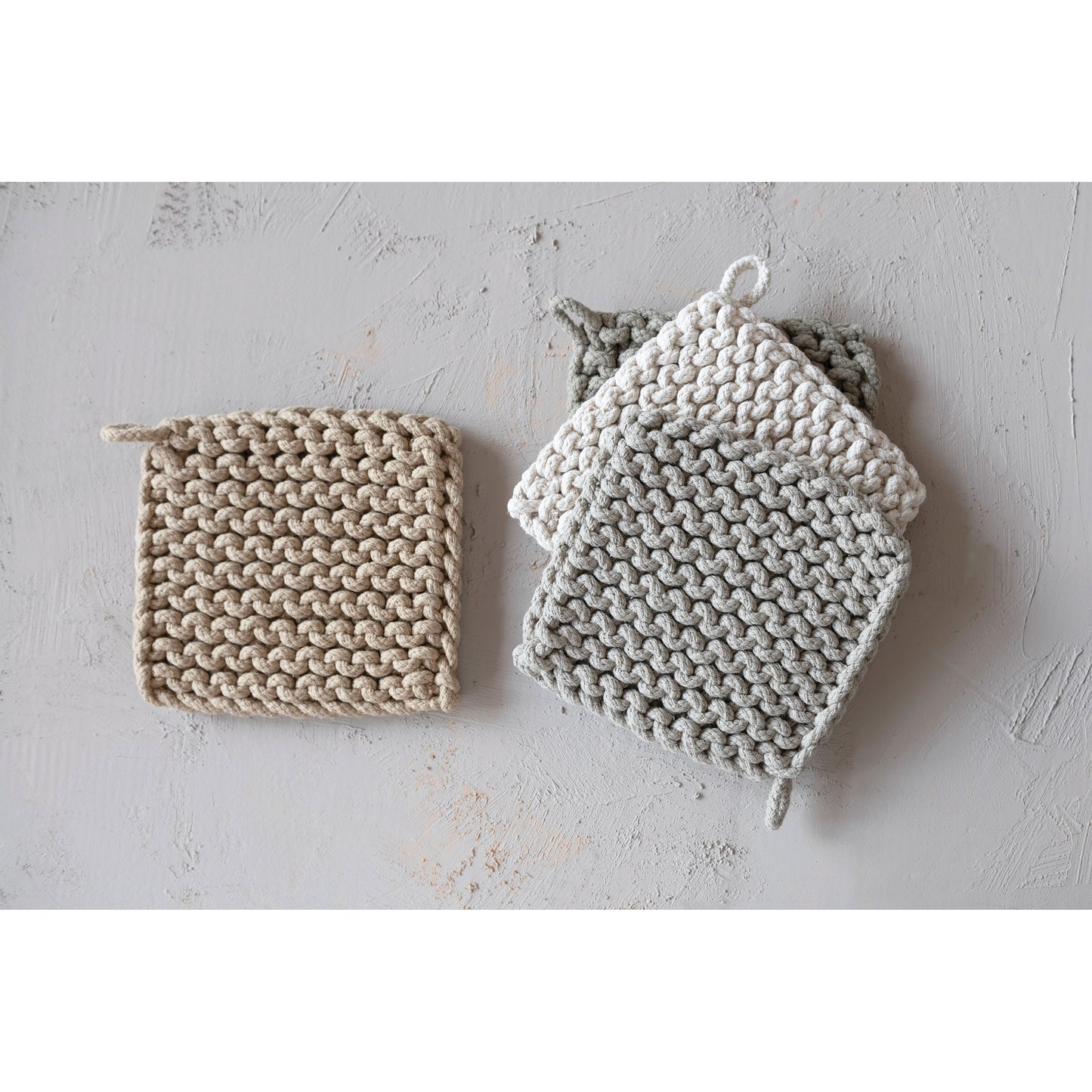 8" Square Cotton Crochet Pot Holder