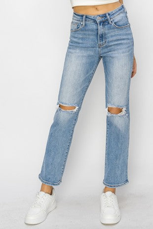 High Rise Ankle Slim Jeans