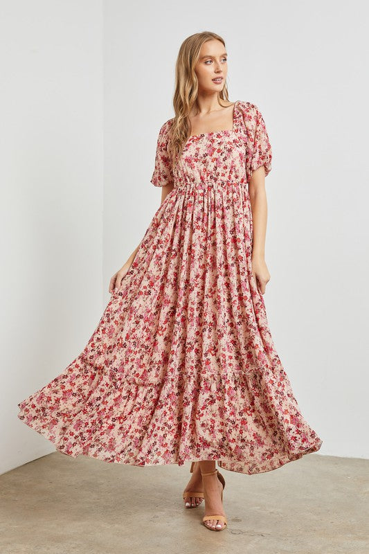 Summer Magic Floral Print Maxi Dress