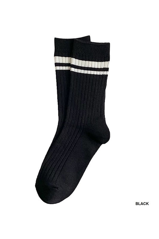 Stripped Crew Socks