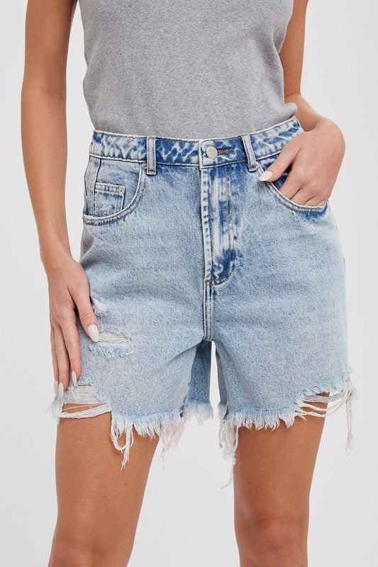 Mid-length Denim Shorts