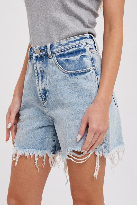 Mid-length Denim Shorts