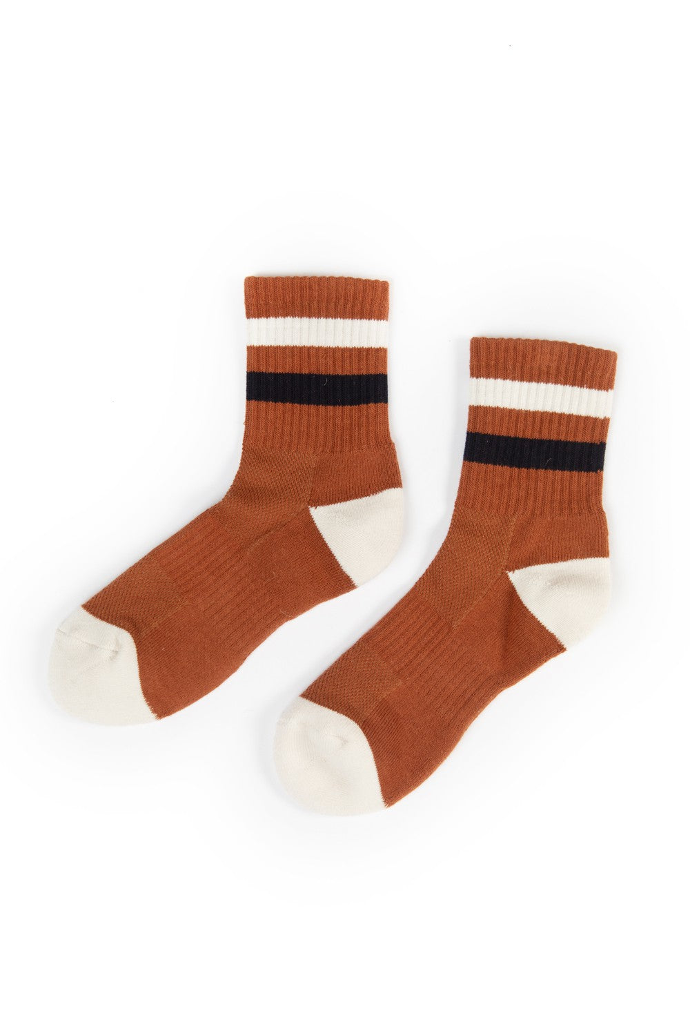 Color Stripe Crew Socks - Ribbed