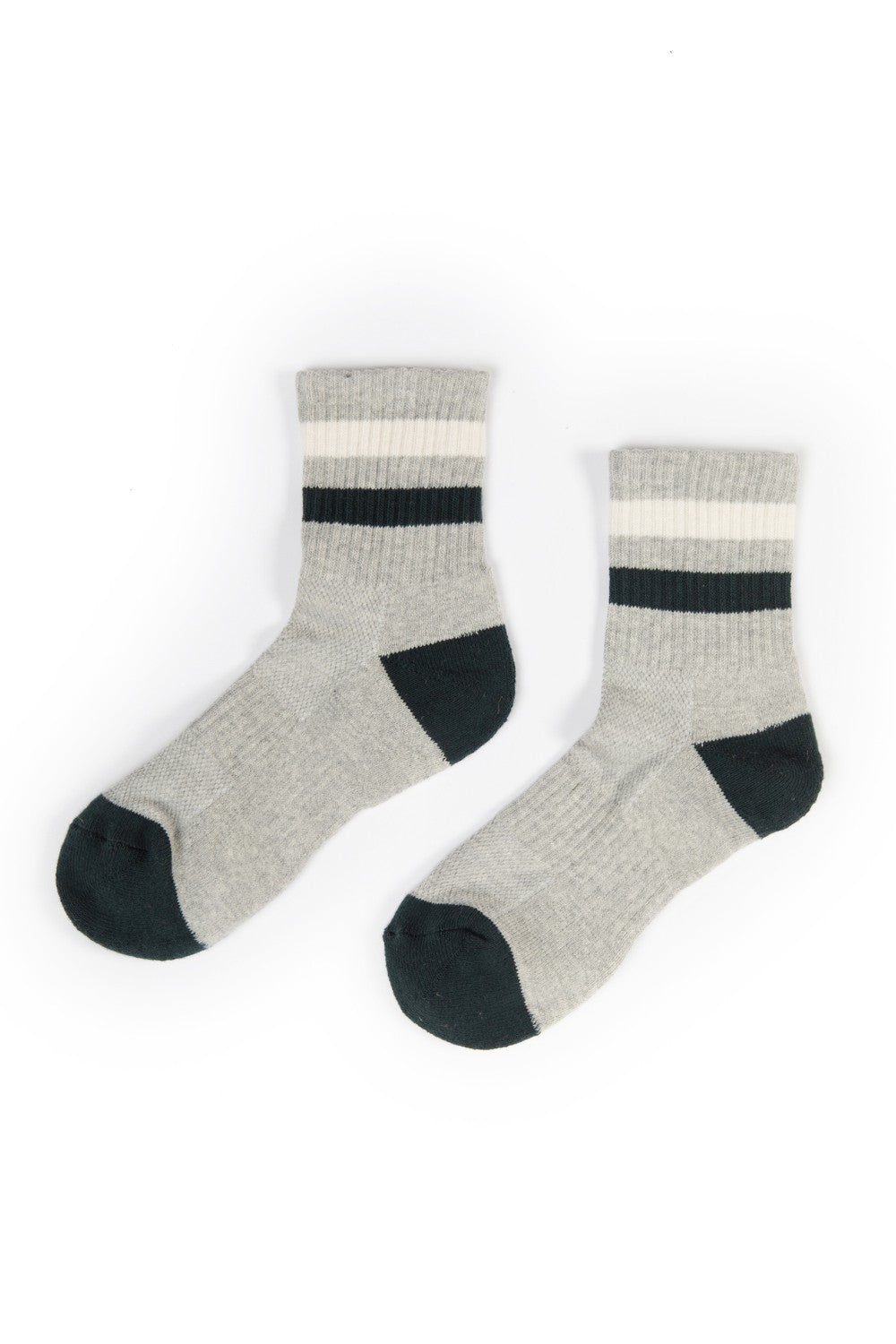 Color Stripe Crew Socks - Ribbed