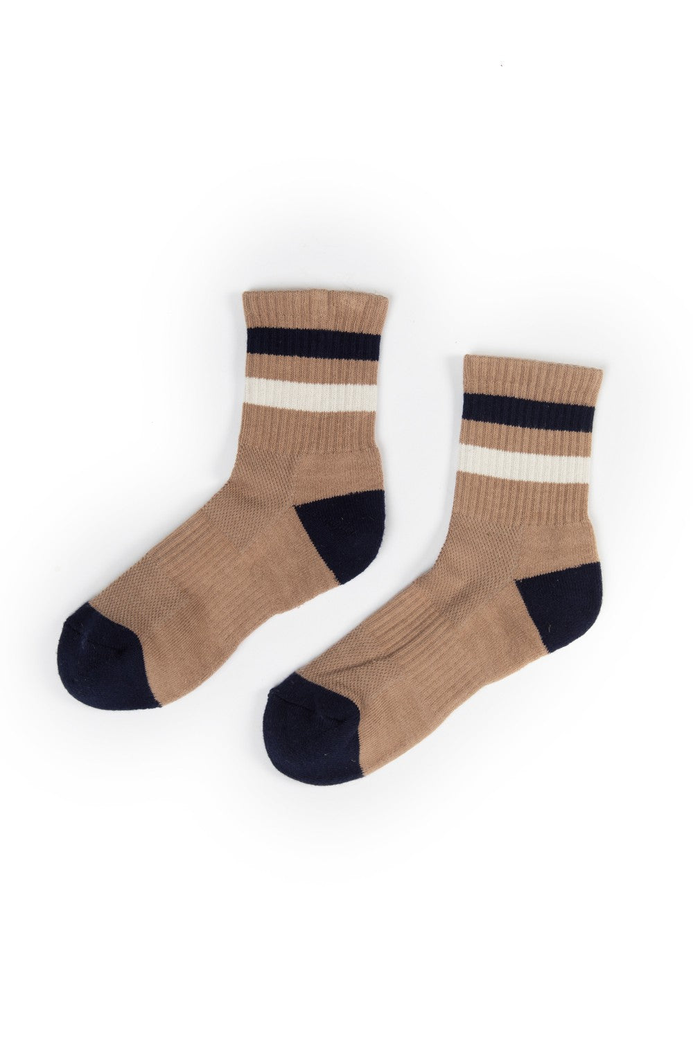 Color Stripe Crew Socks - Ribbed